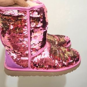 Ugg boots sparkle pink and gold